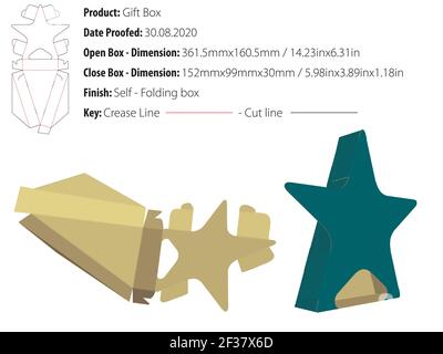 Gift box for many products die cut template vector Stock Vector