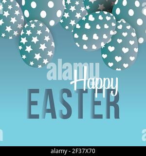 Happy Easter web,banner,poster, flyer and more with eggs and typography - vector illustration Stock Vector