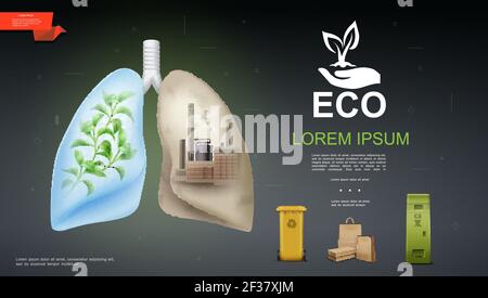 Poster design for air pollution with different molecules illustration ...