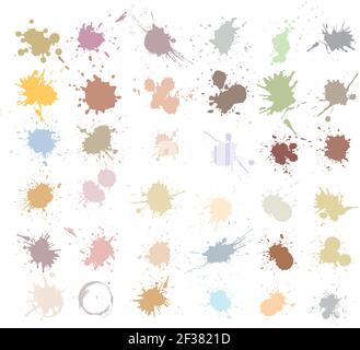 Color ink splashes. Grunge splatters. Abstract background. Grunge text banners. Vector illustration Stock Vector