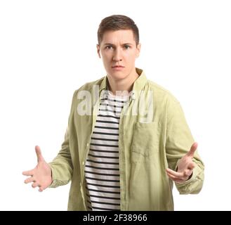 Handsome young man on white background Stock Photo