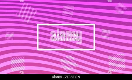 purple gradient wavy line with square vector abstract background illustration Stock Vector