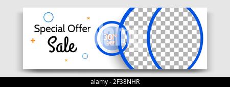 Abstract gradient modern geometric banner template design in blue, yellow, orange color. Suitable for advertising and promotion in social media post, Stock Vector