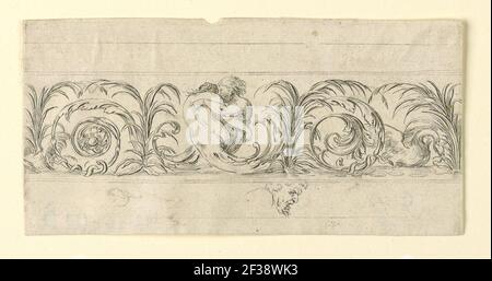 Print, Plate from Frises, Feuillages et Grotesques (Friezes, Foliage and Grotesques), ca. 1645 Stock Photo