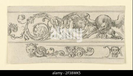 Print, Plate from Frises, Feuillages et Grotesques (Friezes, Foliage and Grotesques), ca. 1645 Stock Photo