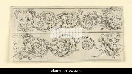 Print, Plate from Frises, Feuillages et Grotesques (Friezes, Foliage and Grotesques), ca. 1645 Stock Photo