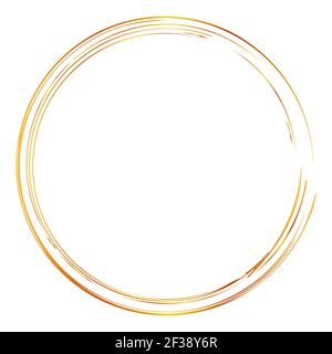 Hand Draw Sketch Golden Circle Frame from Multiple Black thic market ...