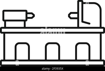 Industry lathe icon, outline style Stock Vector
