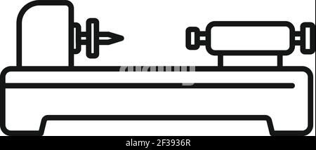 Factory lathe icon, outline style Stock Vector