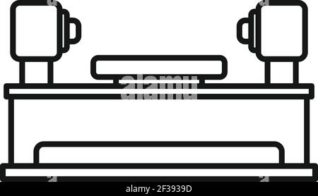 Lathe equipment icon, outline style Stock Vector