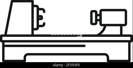 Steel lathe icon, outline style Stock Vector