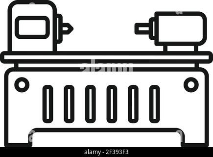 Boring lathe icon, outline style Stock Vector