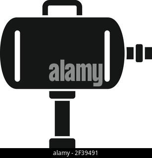 Tire fitting air compressor icon, simple style Stock Vector