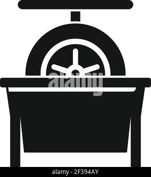 Tire fitting calibration icon, simple style Stock Vector