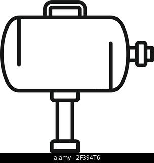 Tire fitting air compressor icon, outline style Stock Vector