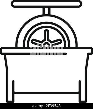 Tire fitting calibration icon, outline style Stock Vector