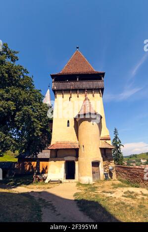 Defense tower of Biertan fortified church, Romania Stock Photo