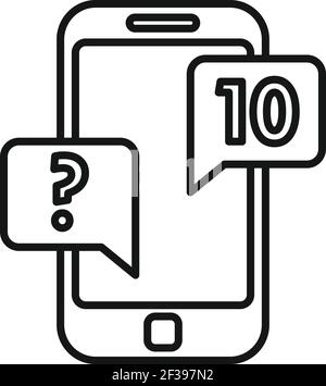 Purchasing manager smartphone icon, outline style Stock Vector