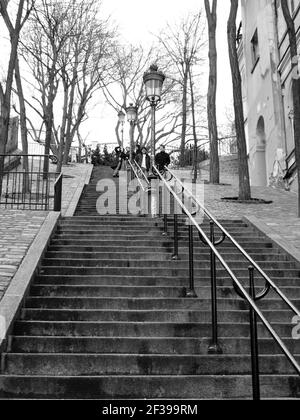 Paris Montmartre en noir et blanc Stock Photo Alamy