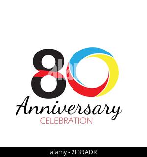 80 YEAR ANNIVERSARY CELEBRATION VECTOR DESIGN TEMPLATE ILLUSTRATION Stock Vector