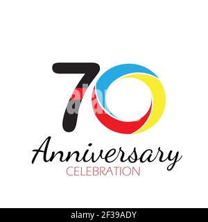 70 YEAR ANNIVERSARY CELEBRATION VECTOR DESIGN TEMPLATE ILLUSTRATION Stock Vector