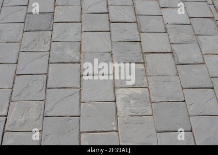 High angle view of paving on sidewalk  Stock Photo