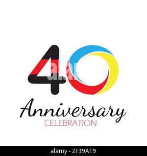 40 YEAR ANNIVERSARY CELEBRATION VECTOR DESIGN TEMPLATE ILLUSTRATION Stock Vector