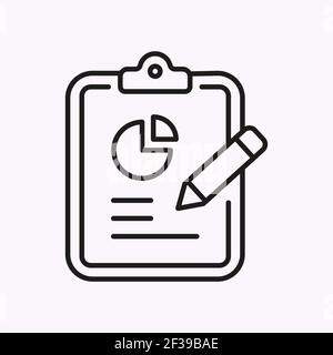 Statistics line icon on white background. Vector illustration. Stock Vector