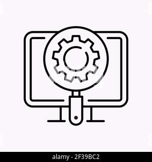 Settings line icon on white background. Vector illustration. Stock Vector