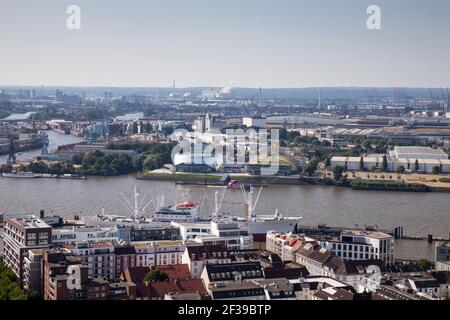 geography / travel, Germany, Hamburg, harbour, Elbe river, Musical Theatre, stay theatre / theate, Additional-Rights-Clearance-Info-Not-Available Stock Photo