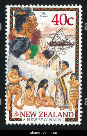 NEW ZEALAND - CIRCA 1998: stamp printed by New Zealand, shows Maori Tribe, circa 1998 Stock Photo