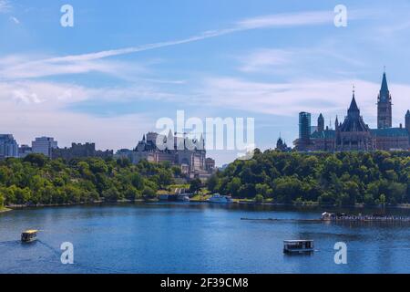 geography / travel, Canada, Ottawa, Parliament Hill, Canal curtain, château Laurier, view from Alexand, Additional-Rights-Clearance-Info-Not-Available Stock Photo