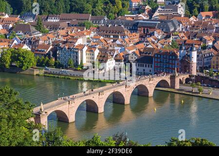 geography / travel, Germany, Baden-Wuerttemberg, Heidelberg, view from the Philosophenweg (philosopher, Additional-Rights-Clearance-Info-Not-Available Stock Photo