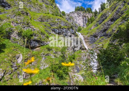 geography / travel, Germany, Bavaria, Bad Hindelang, Hirschbachtobel (Hirschbach ravine), cascade, Additional-Rights-Clearance-Info-Not-Available Stock Photo