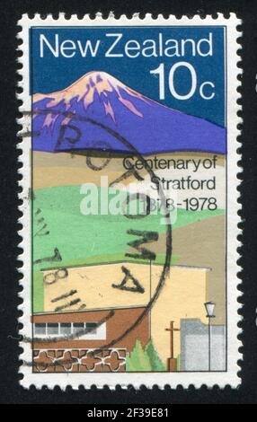 NEW ZEALAND - CIRCA 1978: stamp printed by New Zealand, shows Stratford, circa 1978 Stock Photo