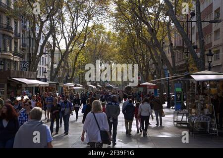 geography / travel, Spain, Barcelona, Rambla de Canaletes, tourist information, Additional-Rights-Clearance-Info-Not-Available Stock Photo