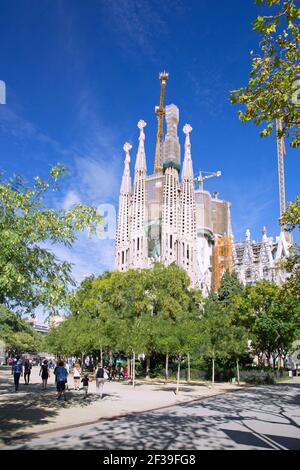geography / travel, Spain, Barcelona, Sagrada Familia, Passion Facade, Antoni jamboree, Additional-Rights-Clearance-Info-Not-Available Stock Photo