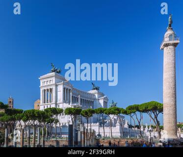 geography / travel, Italy, Lazio, Rome, Trajan's Column, Trajansmaerkte, Vittoriano, Additional-Rights-Clearance-Info-Not-Available Stock Photo