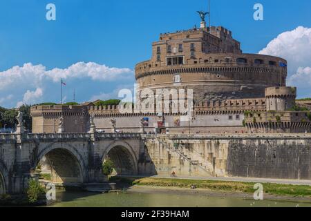 geography / travel, Italy, Lazio, Rome, Castel Sant' Angelo, Castel Sant'Angelo, Ponte Sant' Angelo, P, Additional-Rights-Clearance-Info-Not-Available Stock Photo