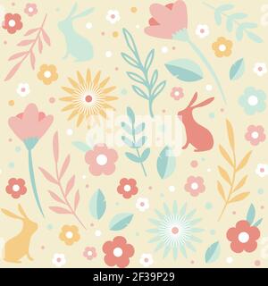 easter seamless patterns. Spring pattern for banners, posters, cover design templates, social media stories wallpapers and greeting cards. Stock Vector