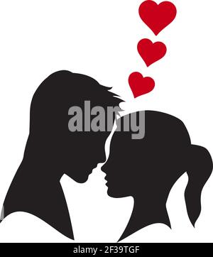 Vector logo lovers. Silhouette of man and woman Stock Vector Image ...