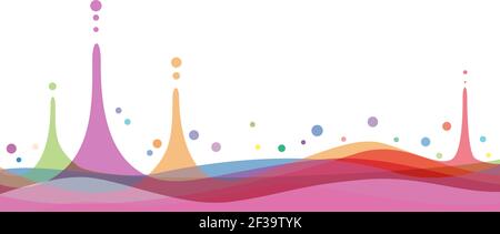 Colored splashes in abstract shape Stock Vector