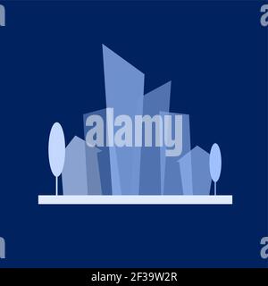 Vector logo flat city Stock Vector