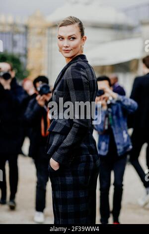 File photo dated February 25, 2020 of Karlie Kloss arriving at Dior Fall Winter 2020-2021 show, held at Jardin des Tuileries, Paris, France. Karlie Kloss and husband Joshua Kushner announced on Sunday, March 14, that they became parents. “Welcome to the world,” the new dad, 35, captioned anInstagram photo of their infant. Photo by Marie-Paola Bertrand-Hillion/ABACAPRESS.COM Stock Photo