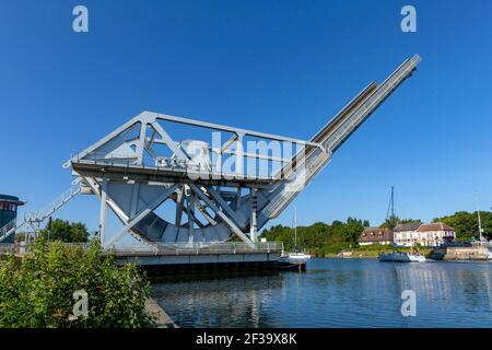 Benouville (Normandy, north-western France): Pegasus Bridge over the Caen Canal. (Not available for postcard production) Stock Photo