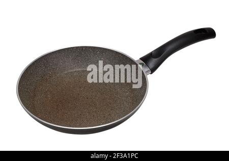Old used black  kitchen pot isolated on  white Stock Photo