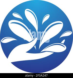 Water Splash logo vector icon illustration design Stock Vector