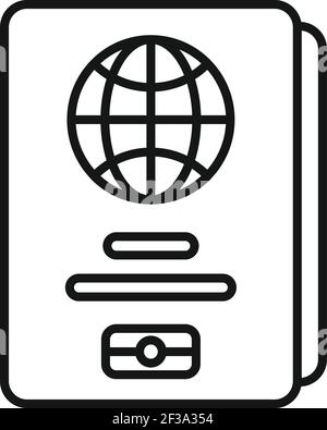 Travel passport icon, outline style Stock Vector