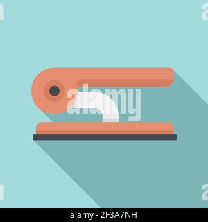 Documents hole punch icon, flat style Stock Vector