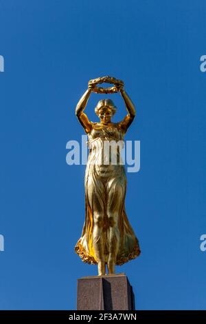 A picture of the sculpture of Nike, the Goddess of Victory, at the ...